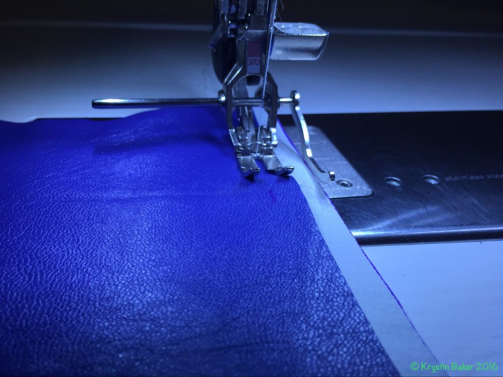 Burda S/S 2014 #1B - Sewing first seam for flat-fell.  Upper seam allowance is 1/4