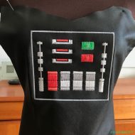 Darth Vader Apron Close-up – Embroidery Design Stitched on Butterick 5551 (See & Sew)